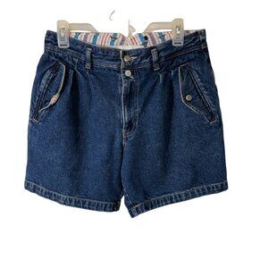 Vintage Michael Sloane Denim Shorts With Button Fly Closure Size 33 100% Cotton